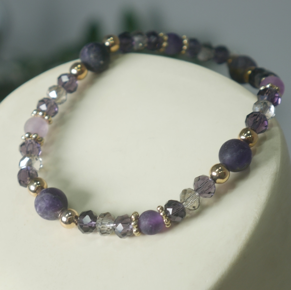 Amethyst and Golden Bracelet